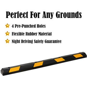 Large Heavy Duty Rubber Parking Curb - Black by Costway