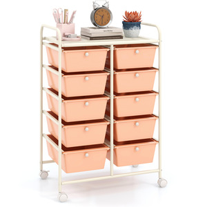 Storage Rolling Cart with 10 Drawers by Costway