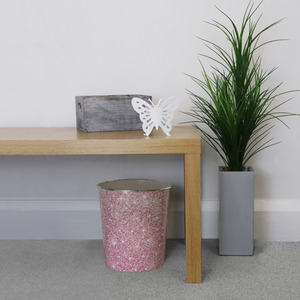 Pink Sparkle Waste Paper Bin by JVL