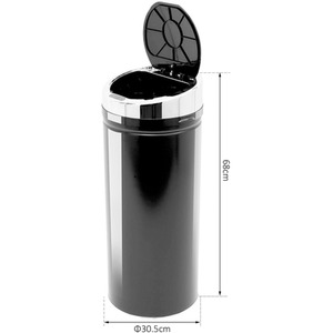 HOMCOM Stainless Steel Automatic Sensor Waste Bin - Black / 32l / 42l by HOMCOM