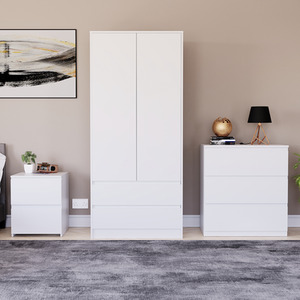 Denver Bedroom Set (2 Drawer Bedside, 3 Drawer Chest, 2 Door 2 Drawer Wardrobe) by Vida Designs