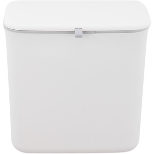 White Hanging Kitchen Trash Bin with Lid - White by Livingandhome