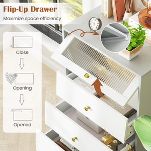 4-Drawer Dresser Storage Cabinet - Grey by Costway