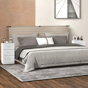 2 Pack Night Stand Storage Organizer - White by Costway