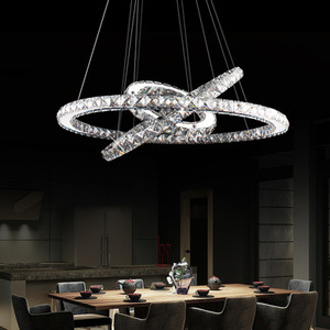 LED Crystal Pendant Hanging Ceiling Light - Silver / 20 - 60 cm by Livingandhome