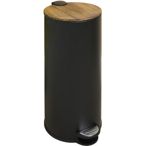 Malmo Pedal Bin with Bamboo Lid 30L - Black by Malmo