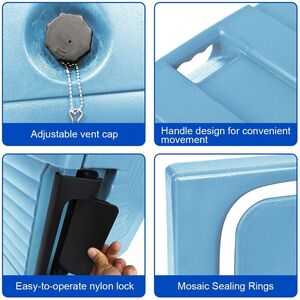 Food Thermal Box Container with Handle - Blue by Costway