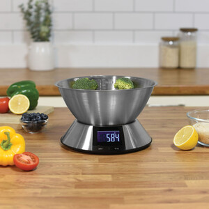 MY Full Stainless Steel Electric Scale with Bowl - Chrome by My Kitchen