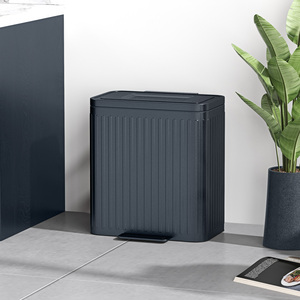 HOMCOM Dual 20L Kitchen Double Bin with Soft-Close Lid by HOMCOM