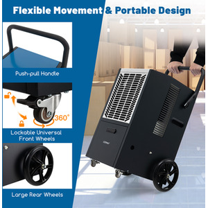 Industrial Dehumidifier with 4 Wheels - White by Costway