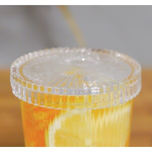 Glass Cup with Lid and Straw - Clear