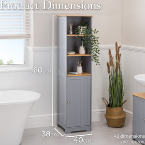Tallboy Bathroom Cabinet - Grey by Christow