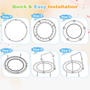 92CM Kids Trampoline with LED Lights by Costway