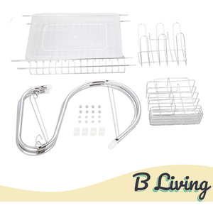 Two Tier Dish Drainer Drying Rack - Chrome by B Living