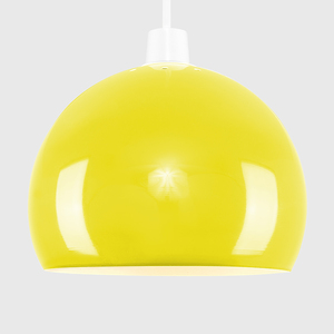 Modern Gloss Yellow Arco Style Dome Ceiling Pendant Light Shade - Yellow by ValueLights