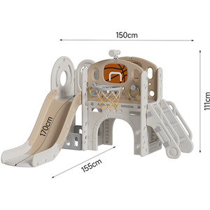 Toddler Slide and Climber Playset with Basketball Hoop and Telescope by Livingandhome