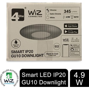 4lite WiFi And Bluetooth - IP20 Adjustable Satin Chrome by 4lite WiZ Connected