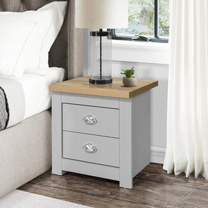 Wooden 4 Piece Furniture Set Wardrobe Chest of Drawers Bedsides Highgate - Grey by Birlea