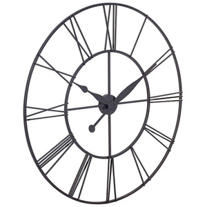 Vintage Cut-Out Metal Wall Clock - Dark Grey by THE HOT SALE