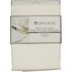 Linen Look Table Cloth - White by Divante