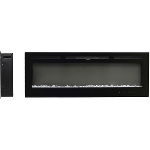 Wall-Mounted Recessed Electric Fireplace with 12 Adjustable Flames - Black / 203.2cm by Livingandhome