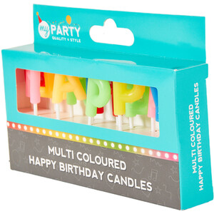 Multi Coloured Happy Birthday Candles Pack - Multicolour by My Party
