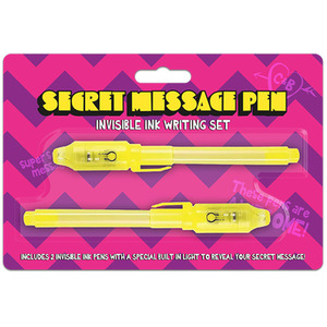 2PCS Invisible Ink Secret Message Pens Set with Light - Yellow by UMKY