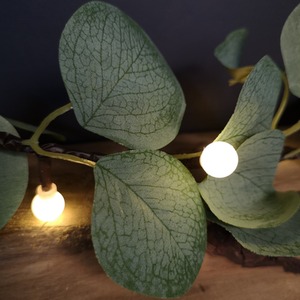 LED Artificial Eucalyptus Garland with Warm Lights Battery Operated - Green by Samuel Alexander