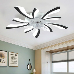 LED Ceiling Fan Light with Butterfly Wing Design - Black by Livingandhome