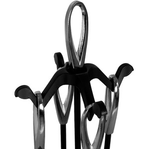 5 Piece Buxton Companion Set - Black and Nickel / Iron Nickel by Vida Designs