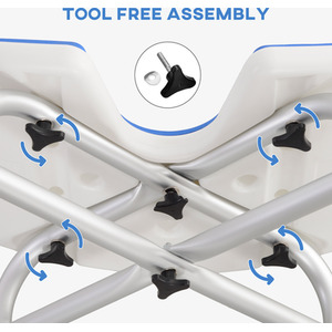 HOMCOM Adjustable Shower Stool with Grab Rail Padded Seat by HOMCOM