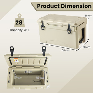 28L Rotomolded Cooler Insulated Portable Ice Chest by Costway