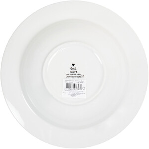 Gold Heart Pasta Bowl - White