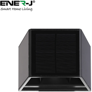 Solar Up Down Wall Lights with 3 directional Polycrystalline Solar Panel - Black by EnerJ Smart