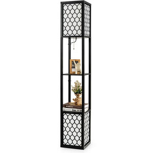 Floor Lamp with Shelves - Black by Costway