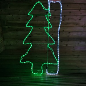 Santa With Tree LED Christmas Archway Rope Light - Red by Samuel Alexander
