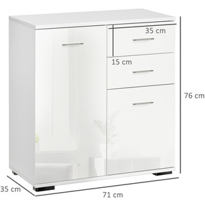 HOMCOM Modern High Gloss Sideboard - White by HOMCOM