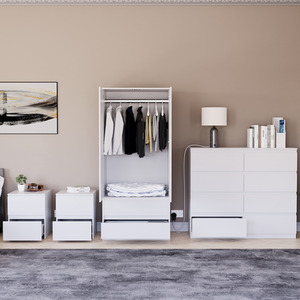 Denver Bedroom Set (2 Drawer Bedside(x2), 8 Drawer Chest, 2 Door Wardrobe) by Vida Designs