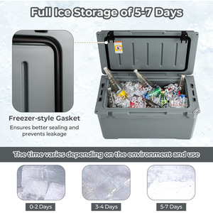 47L Rotomolded Cooler Portable Ice Chest by Costway