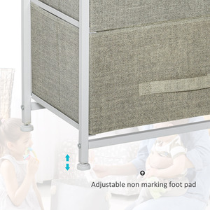 HOMCOM 3 Tier Drawer Cabinet Organizer with Metal Frame - Grey by HOMCOM