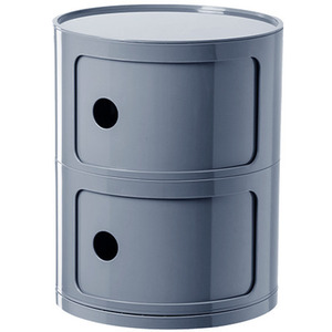 Round Beside Table Filling Cabinet Chest Unit Stockable - Grey / 2 by Livingandhome