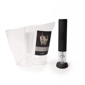 2pc Barware Set Acrylic Double Sided Drinks Pail and Electric Corkscrew - Clear by BarCraft
