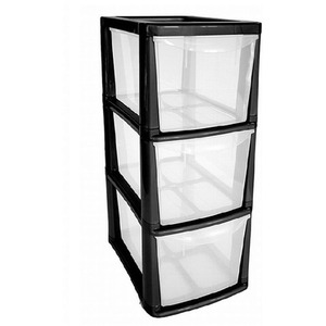 Black 3 Draw Medium Tower Storage Unit - Black by Thumbs Up