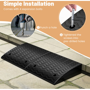 2 Pack Rubber Curb Ramp - Black by GAINOOM