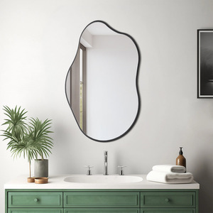Irregular Metal Framed Bathroom Wall Mirror - Black by lifeideas