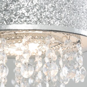 Bonita Silver Ceiling Pendant Droplets Shade - Silver by ValueLights
