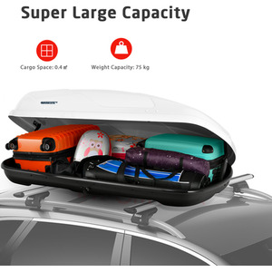 400L Cargo Box Waterproof Rooftop Cargo Carrier by Costway