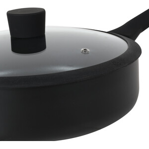 Ayano Soft Touch Non Stick Saucepan with Lid - Black / 18cm by Kitchenmaster