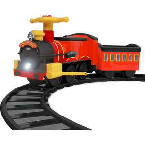 Steam Train 6 Volt with 4 x Straight and 4 x Curved Track Packs - Red by Rollplay