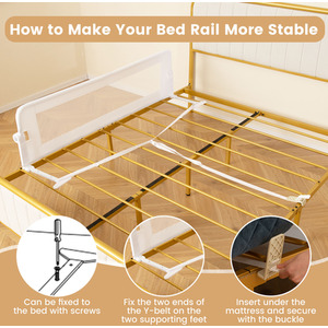 152cm Swing Down Baby Bed Guard Rail by Costway